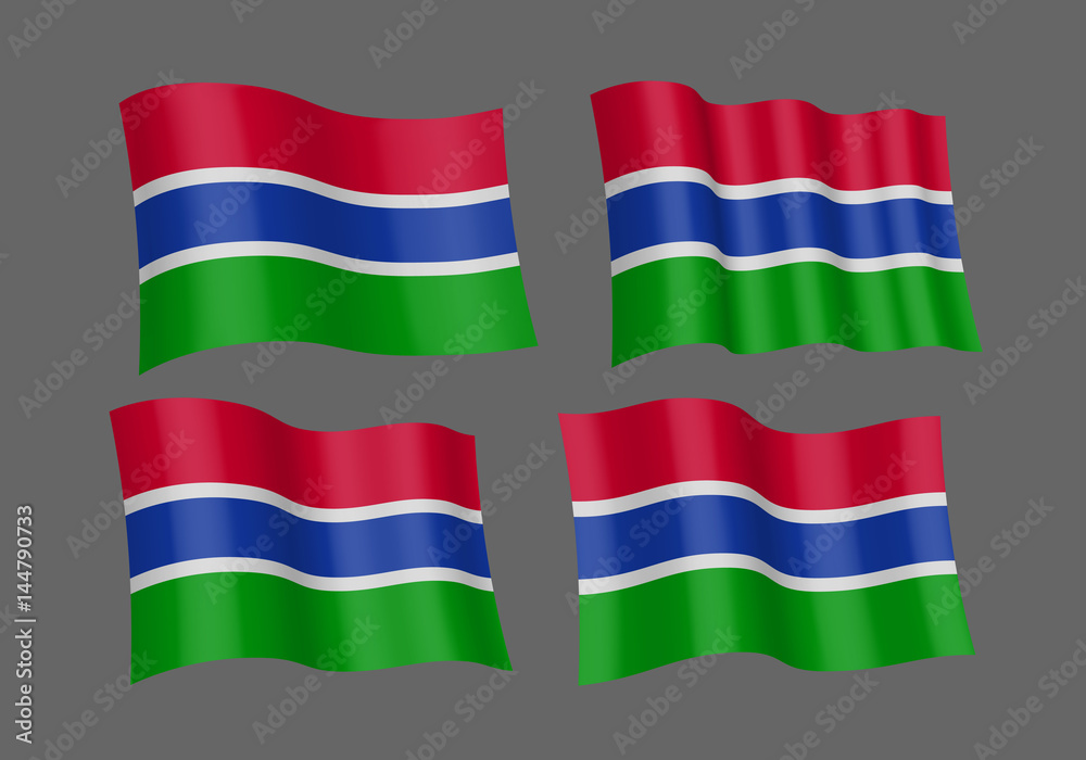 3D Waving flag of Gambia. 3D Waving flag of Gambia.