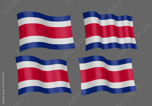 Waving flag of Costa Rica