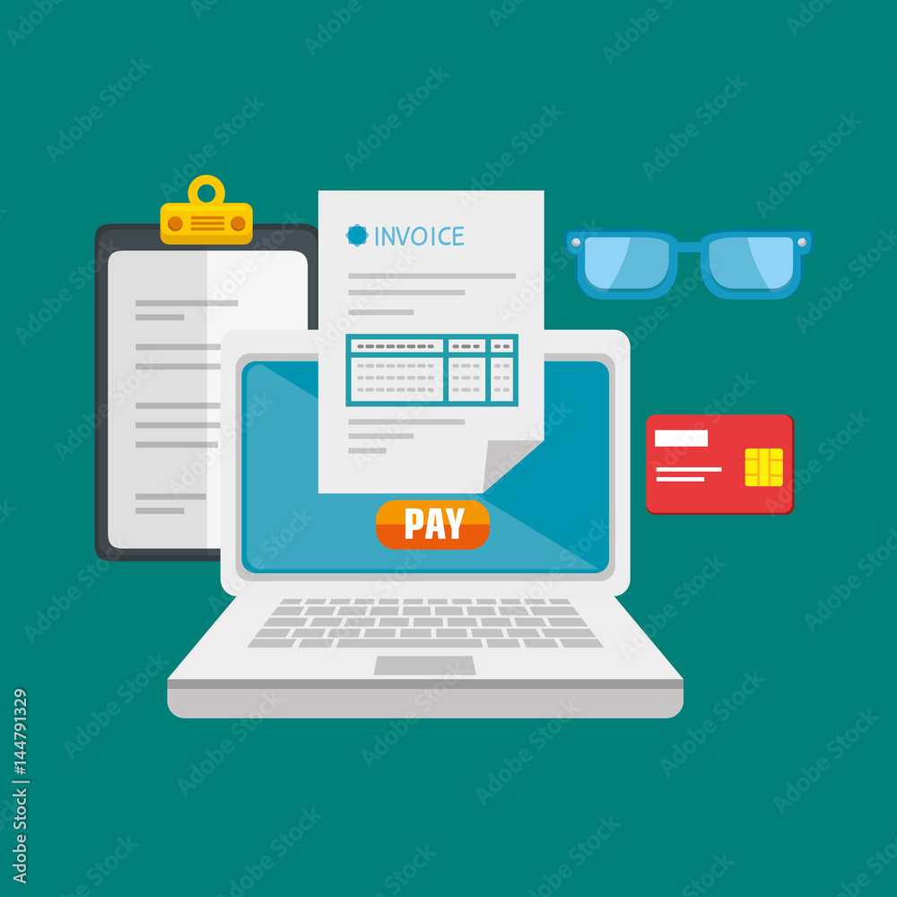 invoice pay concept isolated icon vector illustration design invoice pay concept isolated icon vector illustration design