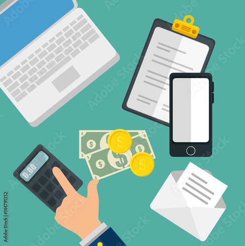 invoice pay concept isolated icon vector illustration design