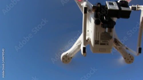 Drone with camera attached takeoff 