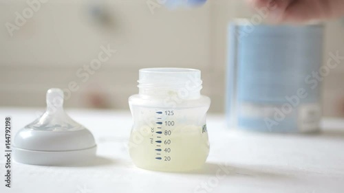 Preparation of infant milk formula for a baby