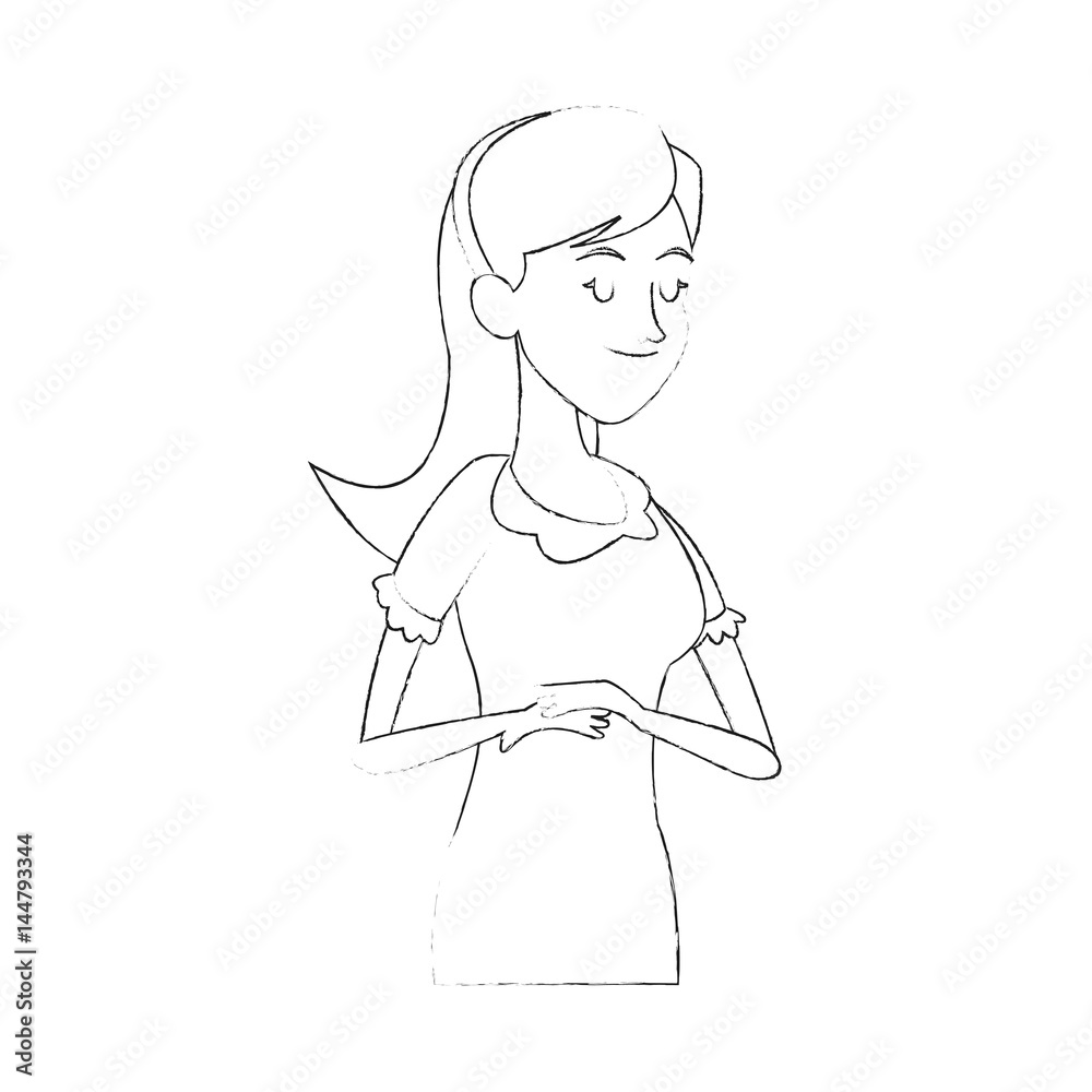happy pretty woman with closed eyes icon image vector illustration design happy pretty woman with closed eyes icon image vector illustration design