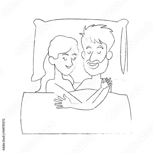 man woman couple sleeping icon image vector illustration design 