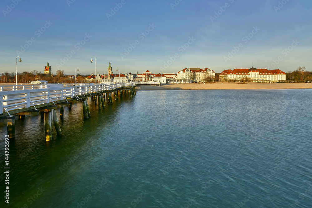 Longest wooden pier in Europe, Sopot, Poland - panorama 
