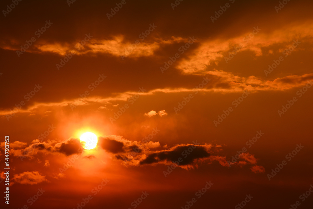 夕陽と雲
夕陽と雲
