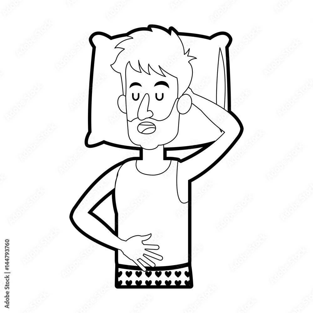 Obraz premium man sleeping icon image vector illustration design 