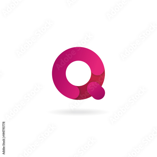 Letter Q logo. Vector icon design template. Color sign.
