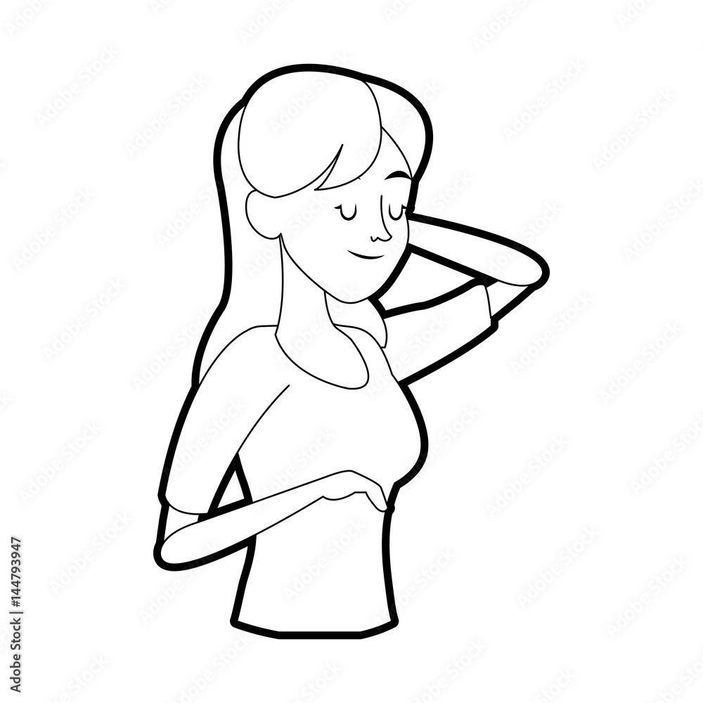 happy pretty woman with closed eyes icon image vector illustration design happy pretty woman with closed eyes icon image vector illustration design