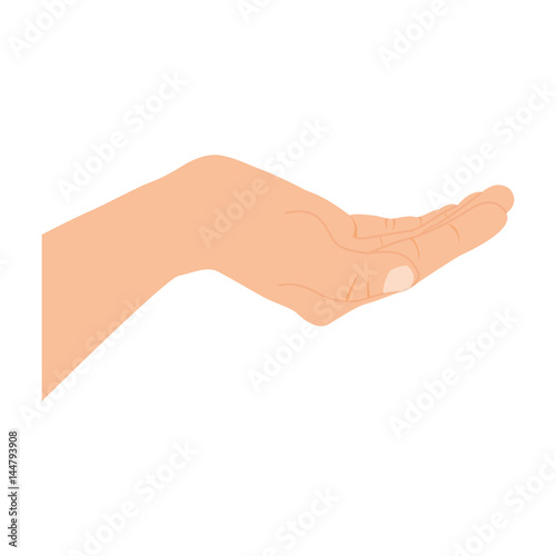 color silhouette of hand extended vector illustration