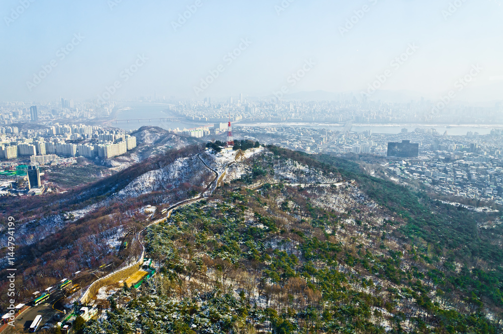 Seoul scenery from the top of Seoul Tower