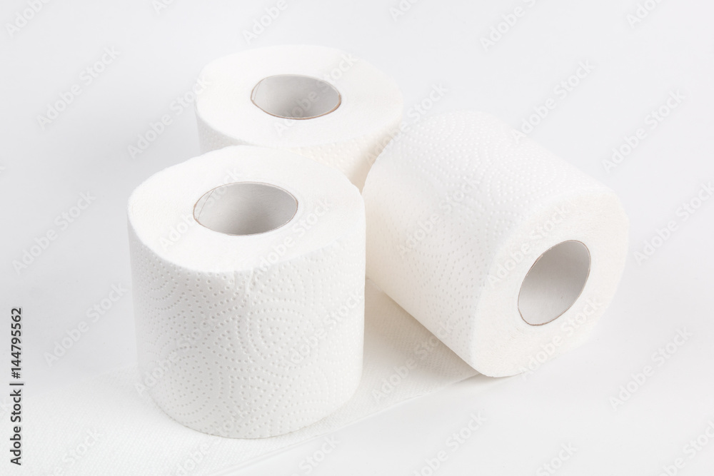Roll of toilet paper on white background Roll of toilet paper on white background