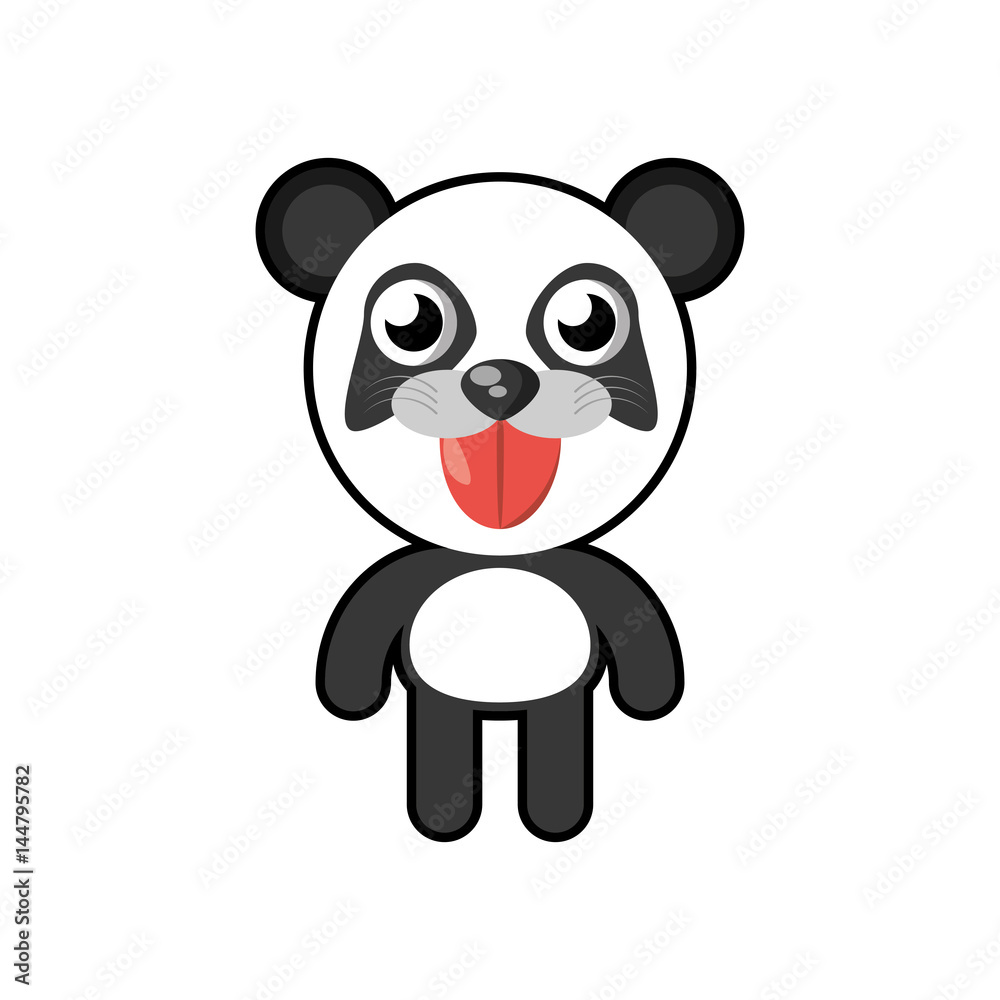 kawaii panda animal toy vector illustration eps 10