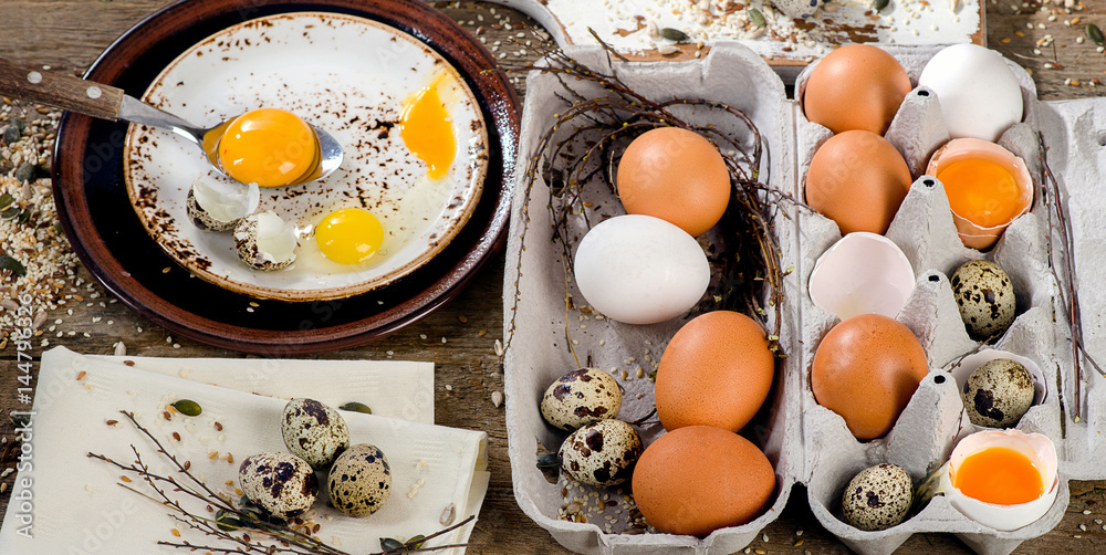 Chicken and quail eggs Chicken and quail eggs