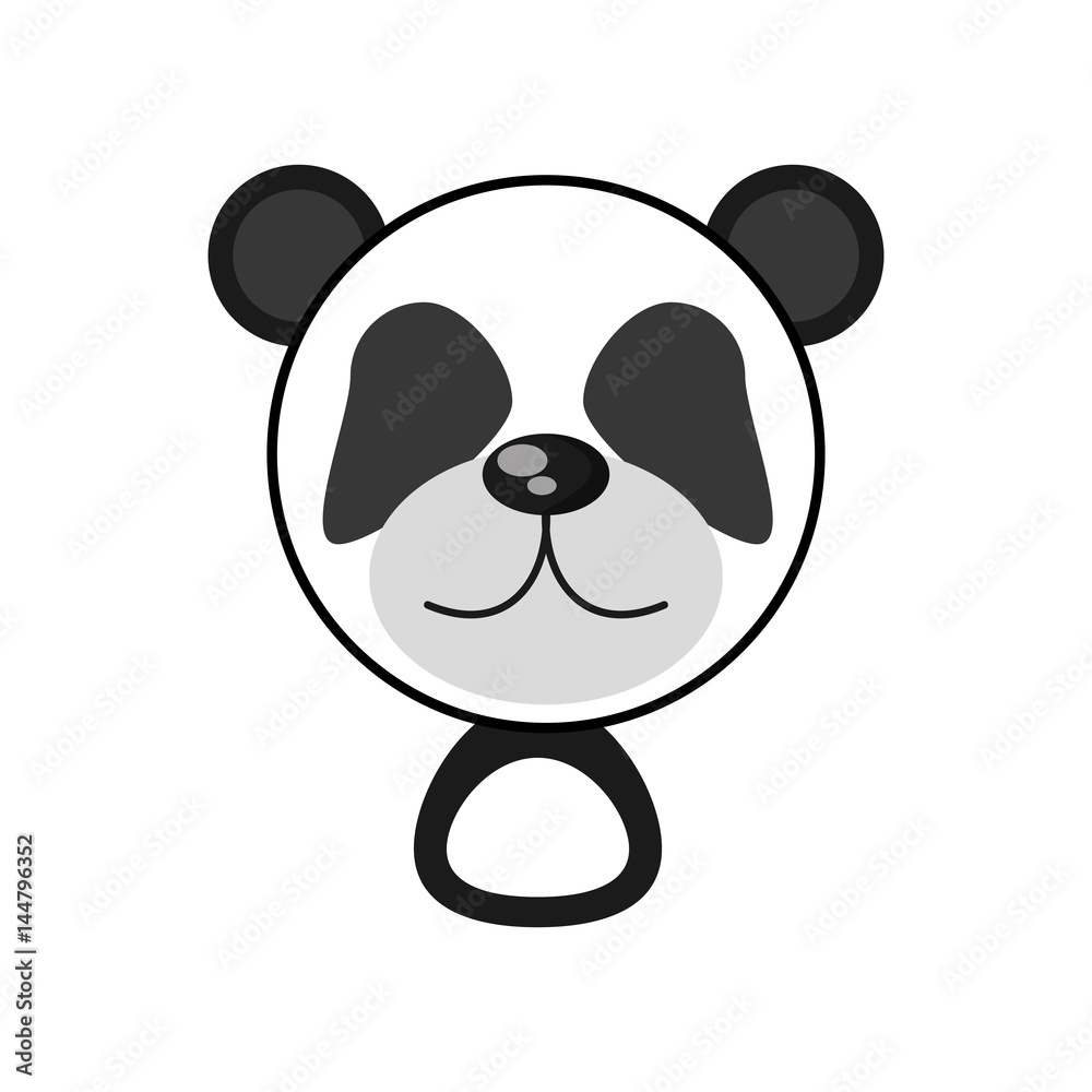 kawaii face panda animal toy vector illustration eps 10