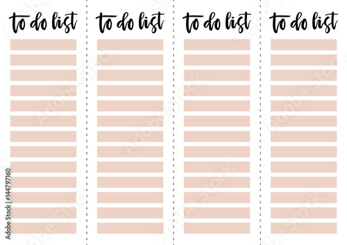Weekly and daily planner A4 template with lettering. Organizer and schedule with notes and To Do List. Trendy concept for 2017 with graphic design elements.