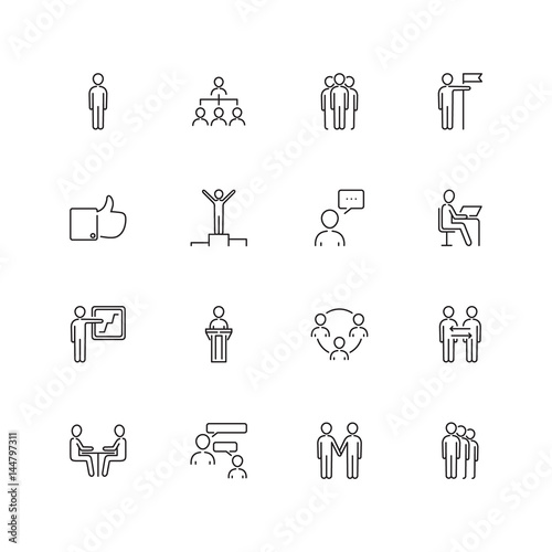 Line, communication, people's image