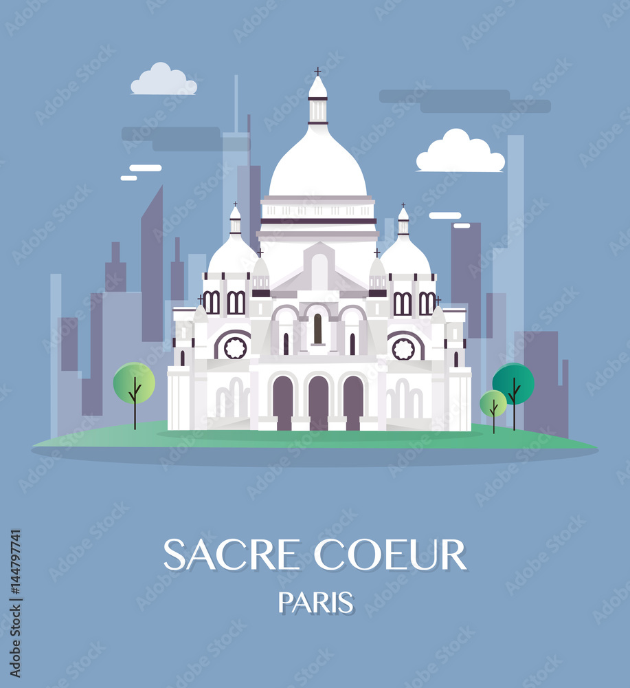 Famous landmark Sacre Coeur Paris