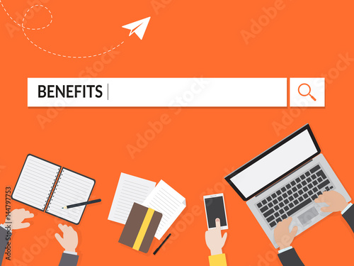 Benefits Search Graphic Illustration For Business