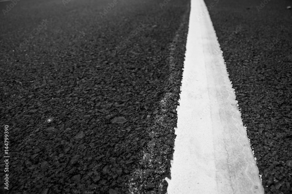 Obraz premium Asphalt road line white.