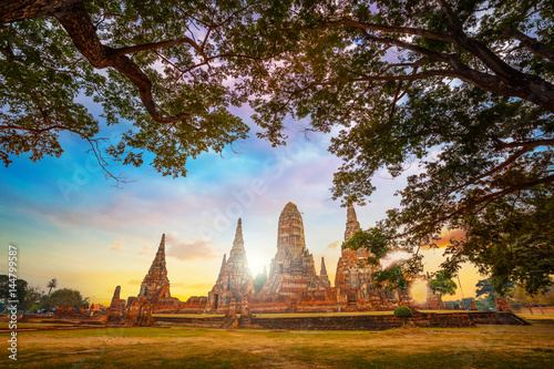 Wat Chaiwatthanaram temple in Ayutthaya Historical Park  a UNESCO world heritage site  Thailand