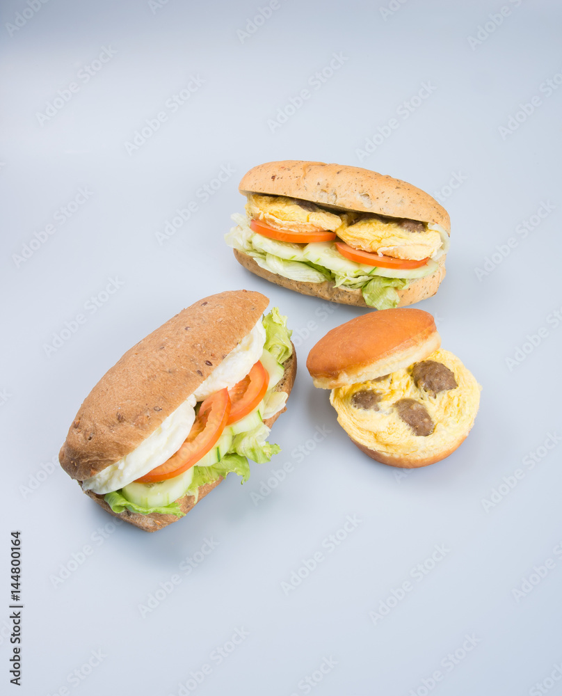 sandwich or tasty egg sandwich on background.