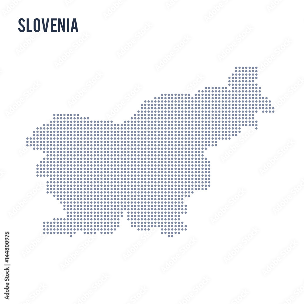 Vector dotted map of Slovenia isolated on white background .