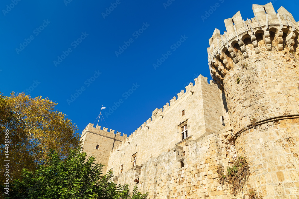 Bastion of the medieval Castle of Knights in Rhodes