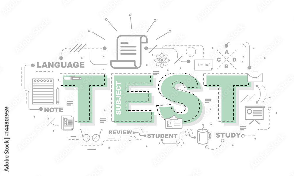 Design Concept Of Word TEST Website Banner.