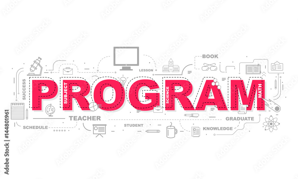 Design Concept Of Word PROGRAM Website Banner. Design Concept Of Word PROGRAM Website Banner.