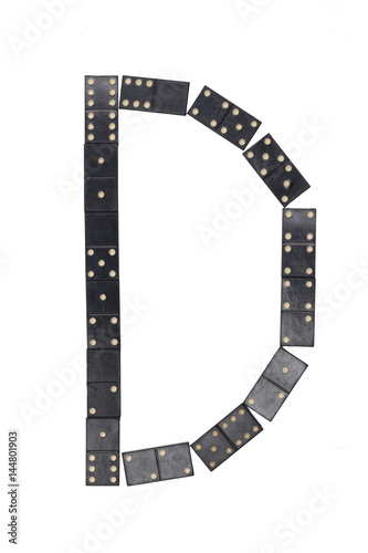 letter D made of black dominoes tiles