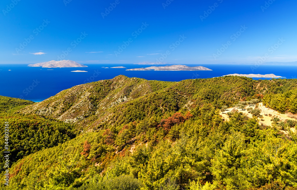 coast of the island of Rhodes, the Aegean sea, beautiful Bay