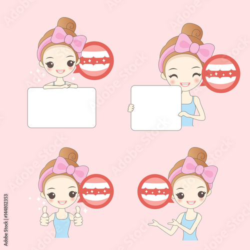 cartoon woamn with teeth