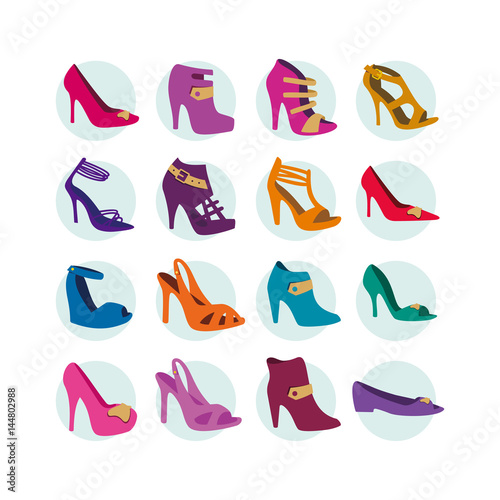 Women Shoe Icon Set