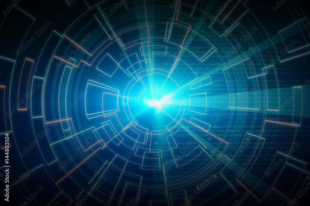blue circular glow wave. scifi or game background. blue circular glow wave. scifi or game background.