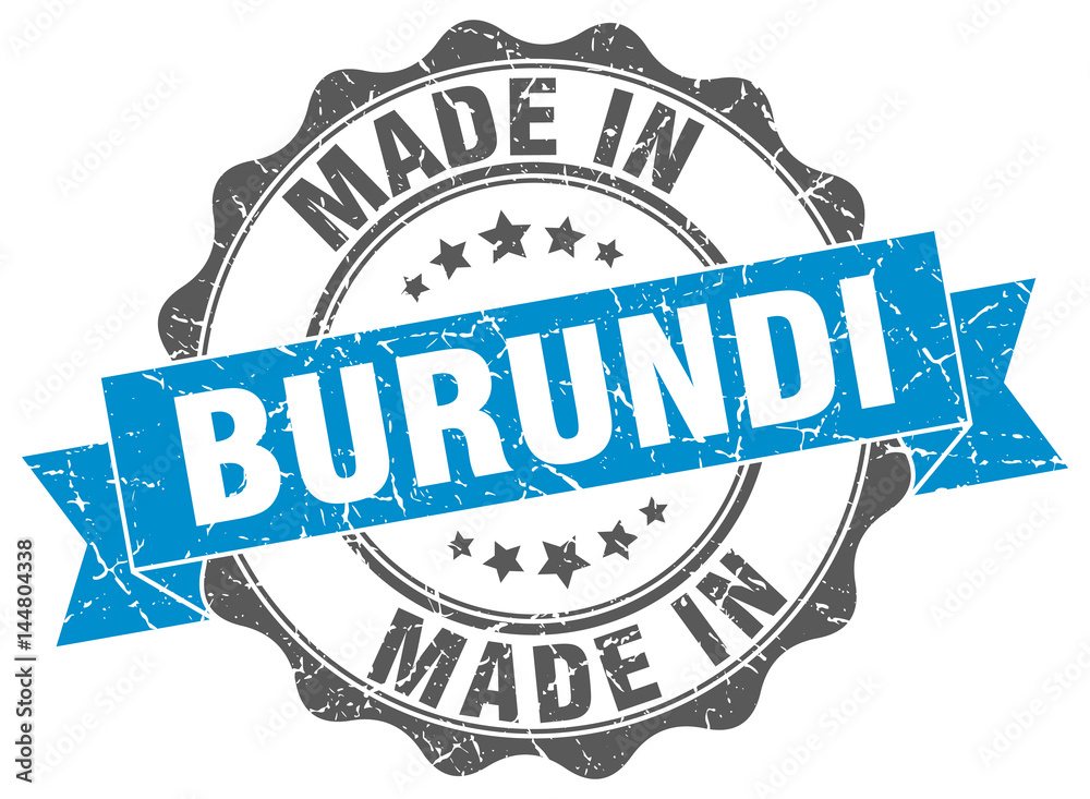 Obraz premium made in Burundi round seal