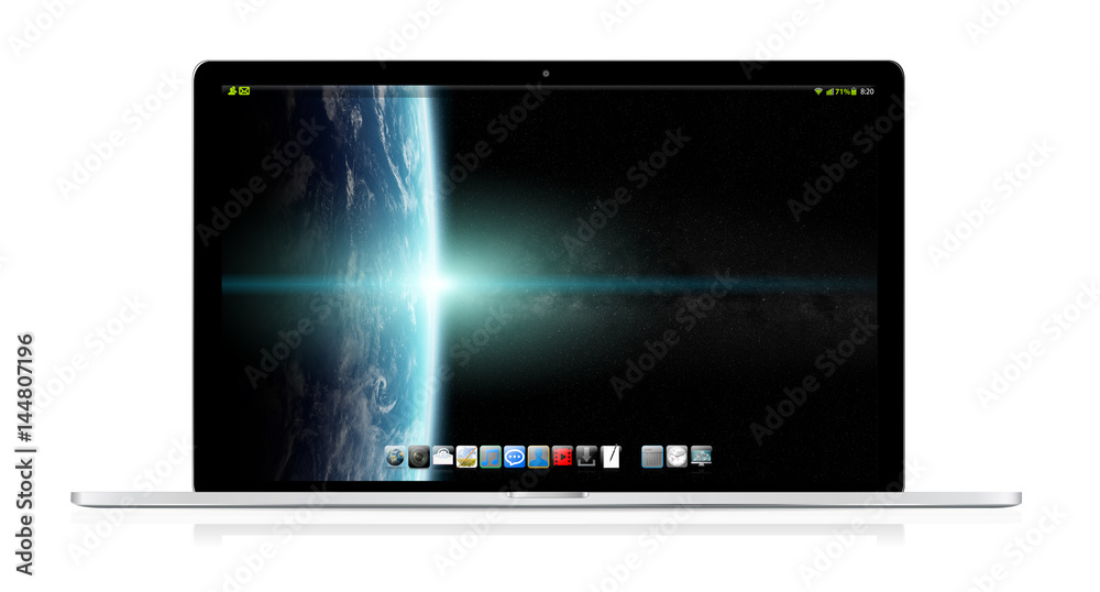 Modern laptop on white background 3D rendering Modern laptop on white background 3D rendering