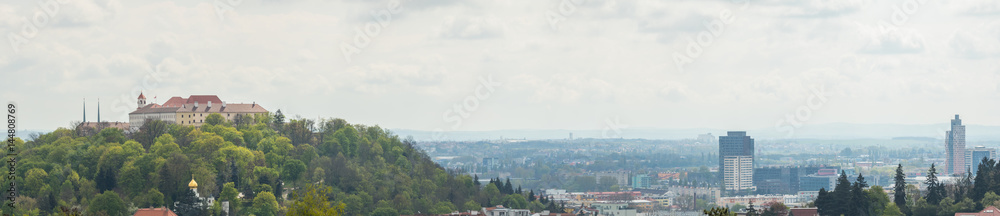 View of the old city. Panorama with castle. Brno Czech Republic.