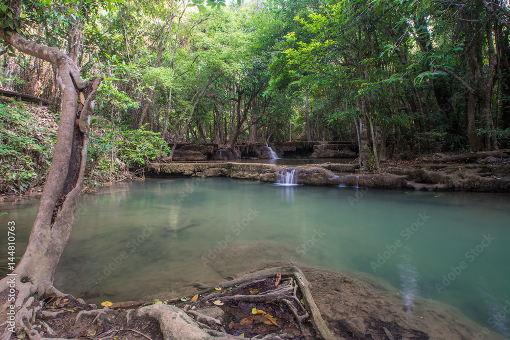 Huaymaekamin Waterfall in  Kanchanaburi Province, Thailand