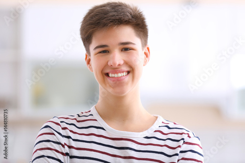 Portrait of teenager on blu...