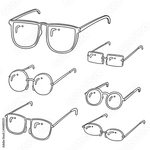 vector set of eyeglasses