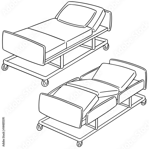 vector set of hospital bed