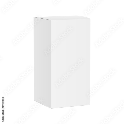 White blank closed box isolated. Make your own design using packaging mockup. Vector illustration © Evgeniy Zimin