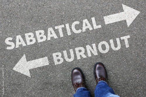Sabbatical Burnout Stress, Erholung Freizeit Arbeit Gesundheit Business Konzept Problem photo