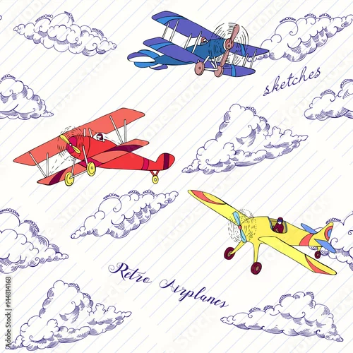 Tapety Seaml Colours Airplanes-02