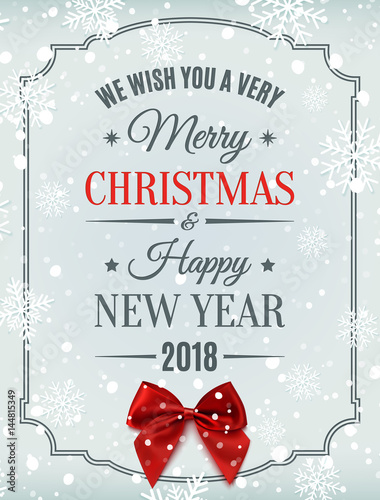 Merry Christmas and Happy New Year 2018 card.