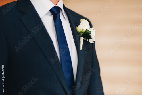 Wedding flower boutonniere groom. Wedding in Montenegro.