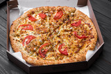 sliced pizza on box