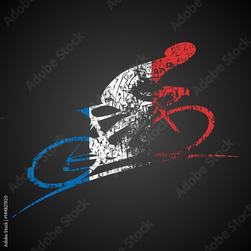 Cyclist silhouette. France flag