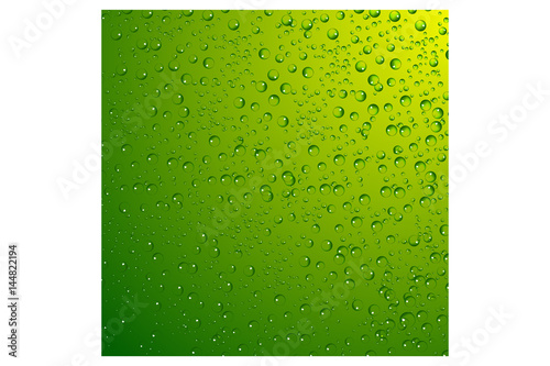 Green Water drops. Vector Illustration.